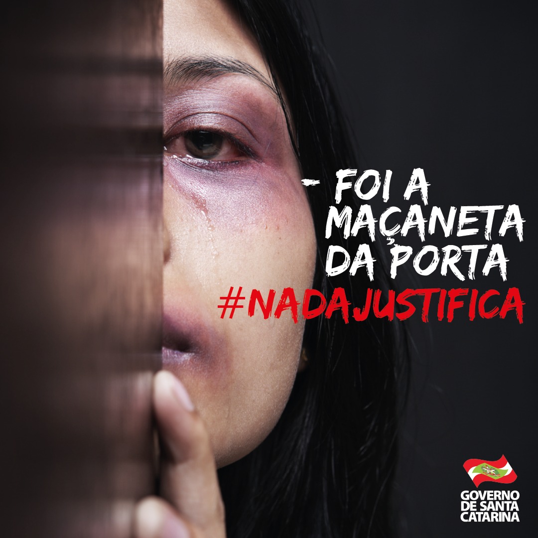 Campanha de Violência contra a mulher do Governo de SC, em 2018. Foto: Governo de SC / Reprodução.