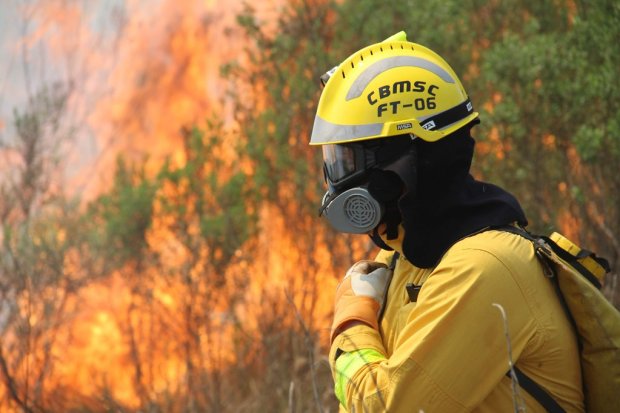 Bombeiros catarinenses se deslocam para combater incêndios no MS