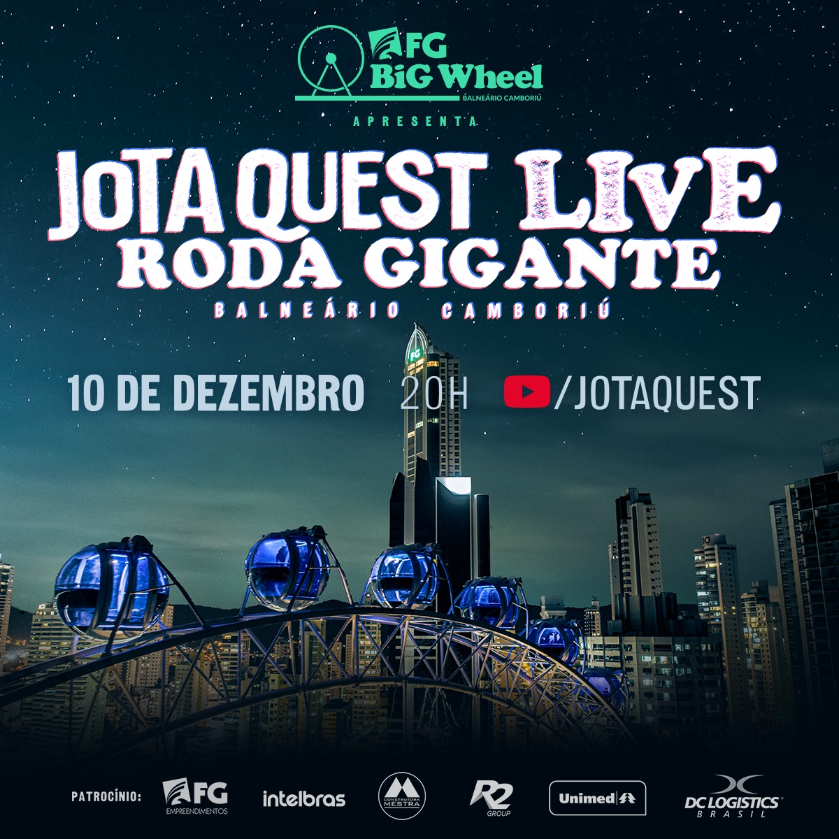 FG BIG WHEEL inaugura nesta quinta com live do Jota Quest. Divulgação