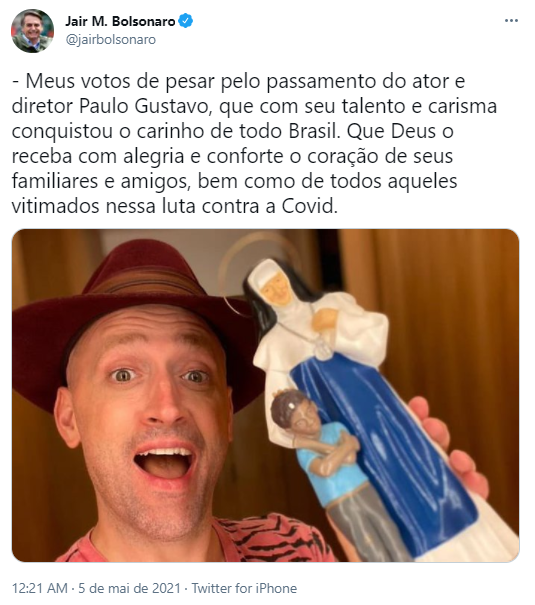 Artistas e amigos homenageiam Paulo Gustavo nas redes sociais