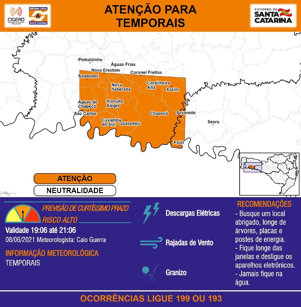 Alerta de chuva para o Oeste