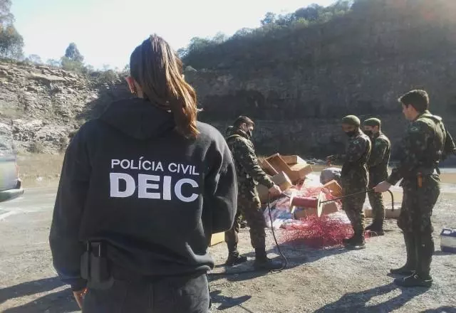 Morte em detonação de explosivo no RS. Foto Polícia Civil RS, Divulgação