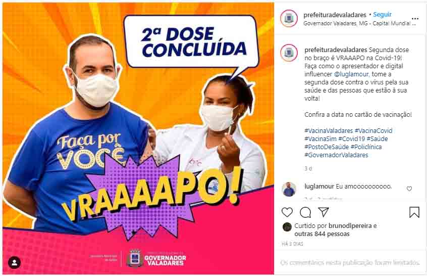 Covid-19: Uso da Cultura Pop busca incentivar a vacinação 
