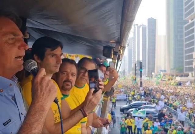 Bolsonaro discursou na Avenida Paulista | Reprodução SBT News

