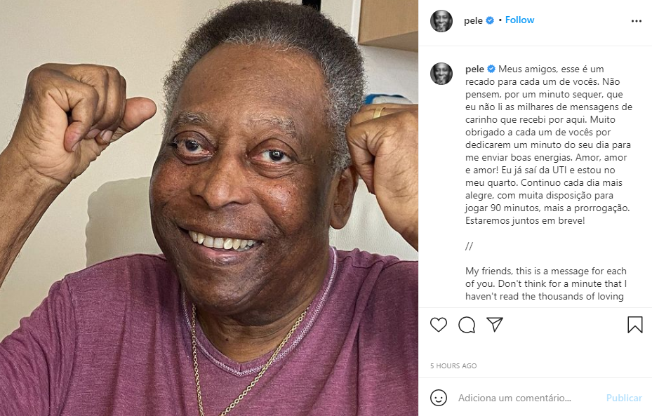 Instagram_Pelé_alta da UTI