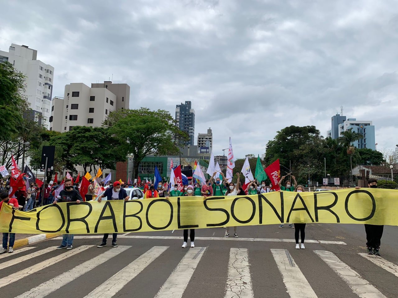 Manifestação em Chapecó. Foto: Matheus Kramer, divulgação