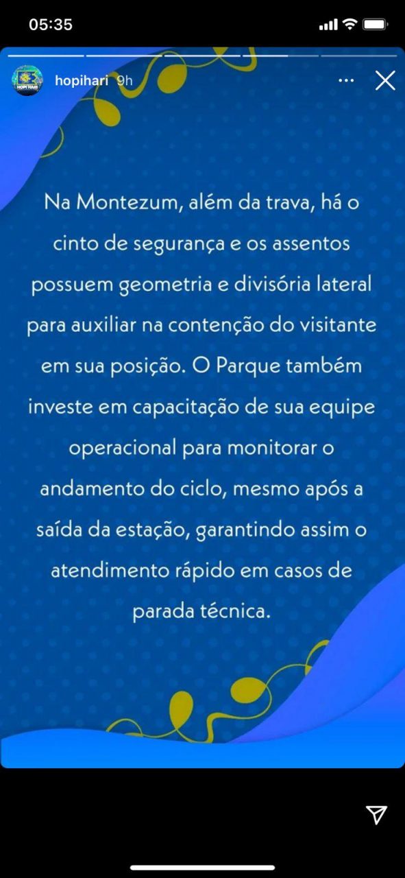 Trava se solta de montanha-russa em movimento no Hopi Hari