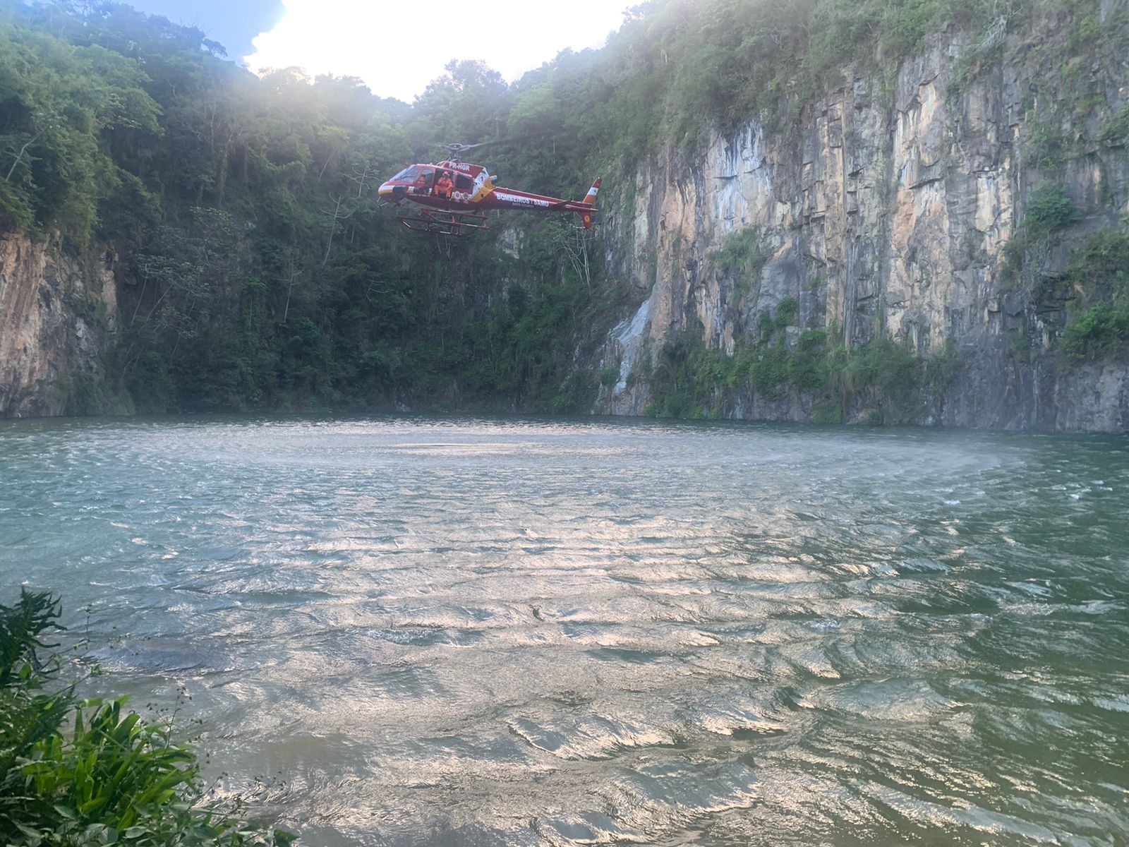 Lago da Pedreira, em São José. Foto: CBMSC