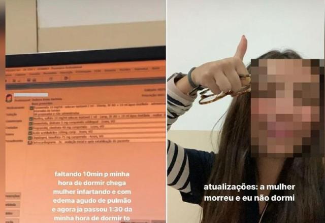 Estagiária se queixou nas redes sociais sobre a chegada da paciente grave | Reprodução/Internet