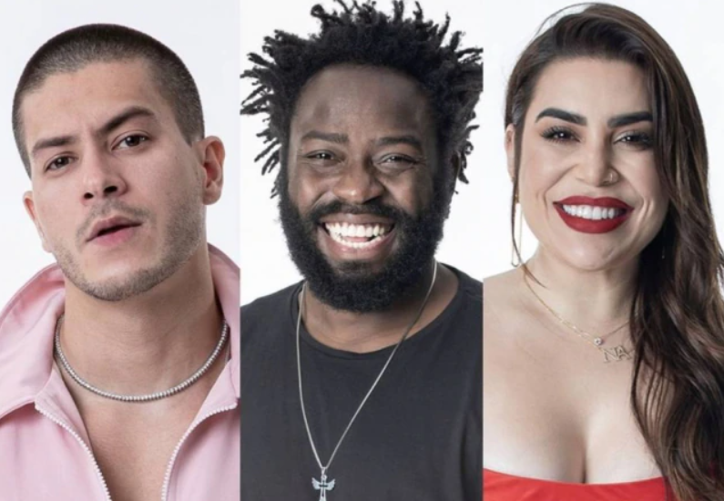 Arthur Aguiar, Douglas Silva e Naiara Azevedo disputam o próximo paredão do ‘BBB 22’  Foto: Instagram/@bbb

