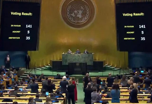 Votação na Organização das Nações Unidas (ONU) | Reprodução/SBT News

