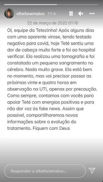 Influenciadora é internada em UTI após descobrir sangramento no cérebro