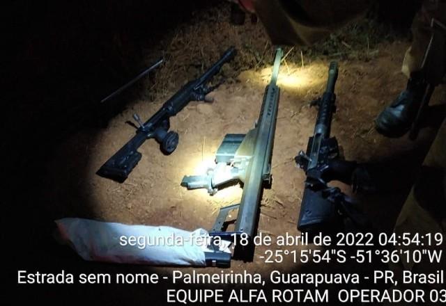 Arma de alto calibre é abandonada em árvore após ataque em Guarapuava