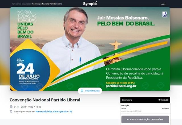 Página para retirada de ingressos aponta que nenhum está disponível | Reprodução/Sympla

