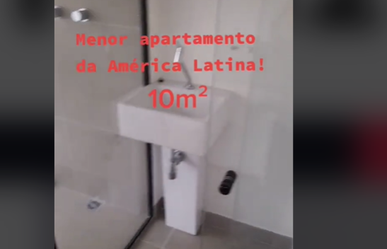 Apartamento de 10m² vendido por R$ 200 mil causa polêmica na internet; veja