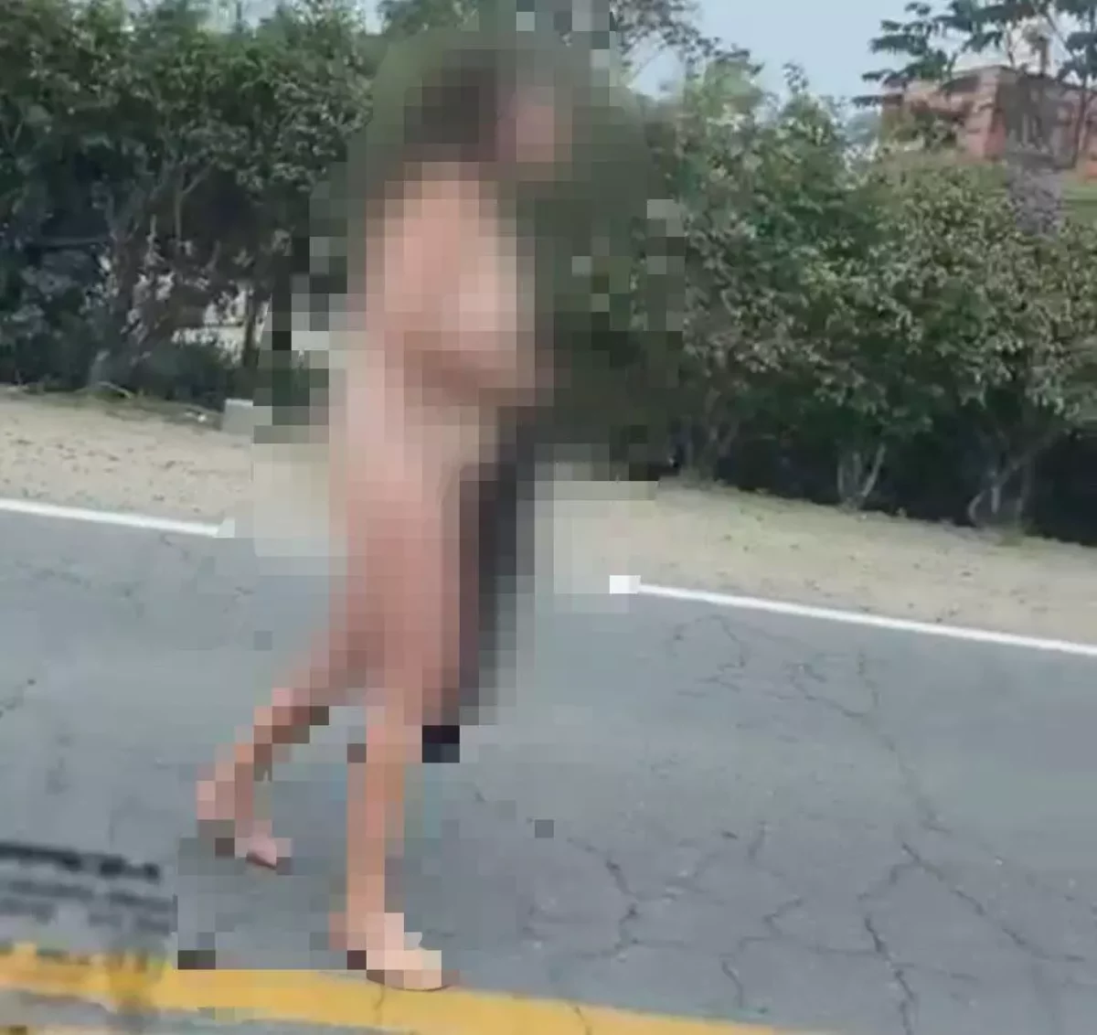 Mulher é flagrada andando nua em rodovia no Vale do Itajaí