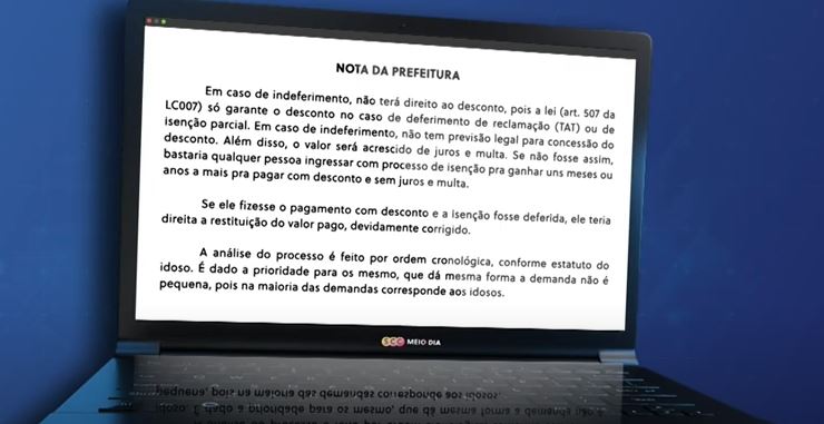 Nota da Prefeitura Municipal de Florianópolis | Divulgação | SCC Meio-Dia