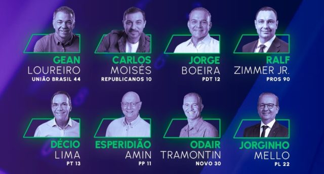 candidatos ao governo de santa catarina que estão no debate do scc