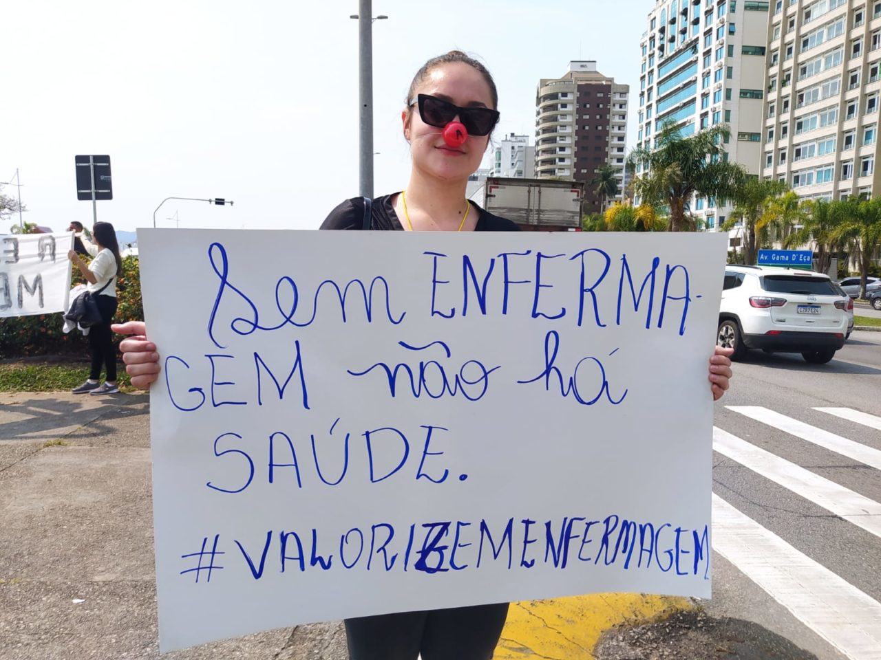 protesto profissionais enfermagem em Florianópolis