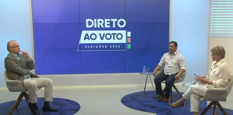 Prisco Paraíso entrevista Luciane Carminatti e Sérgio Guimarães | Imagem: Reprodução Direto ao Voto