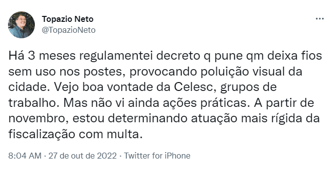 topazio neto fiação