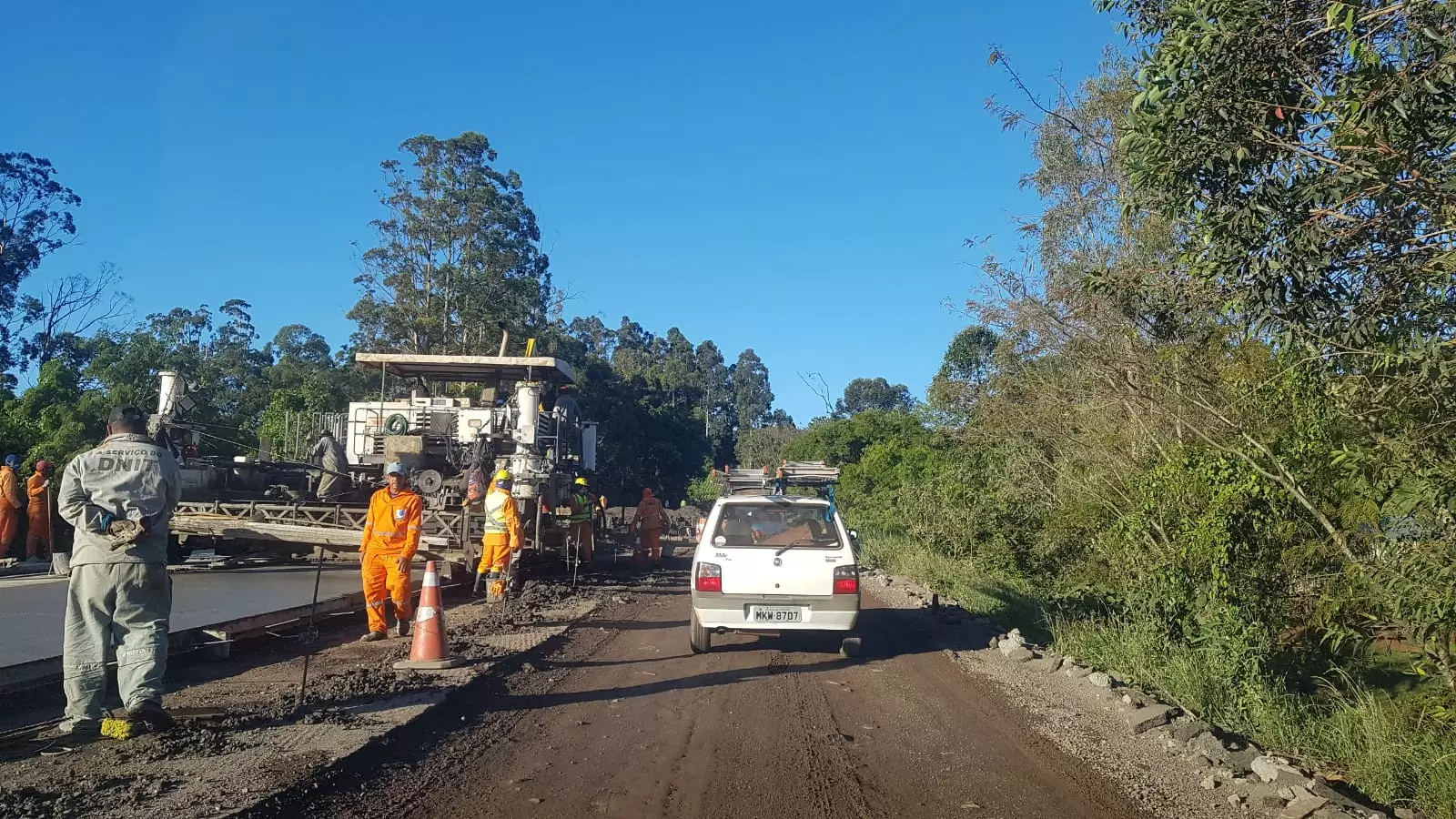 Obras na BR-163 | Foto: Diógenes Di Domenico / Cedido