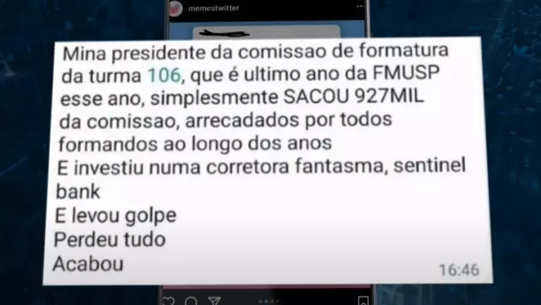 Aluna de medicina da USP é acusada de sumir com R$ 920 mil da festa de formatura