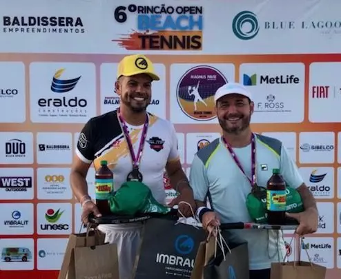 Jorginho Davi e Gustavo Canto, campeões do Rincão Open Beach Tennis

