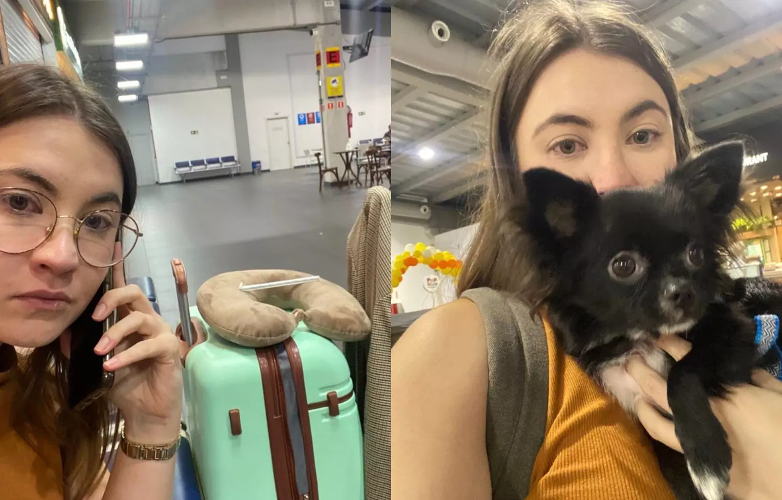 Heloísa descobriu no aeroporto  que não poderia embarcar com o pet | Imagem: redes sociais /reprodução