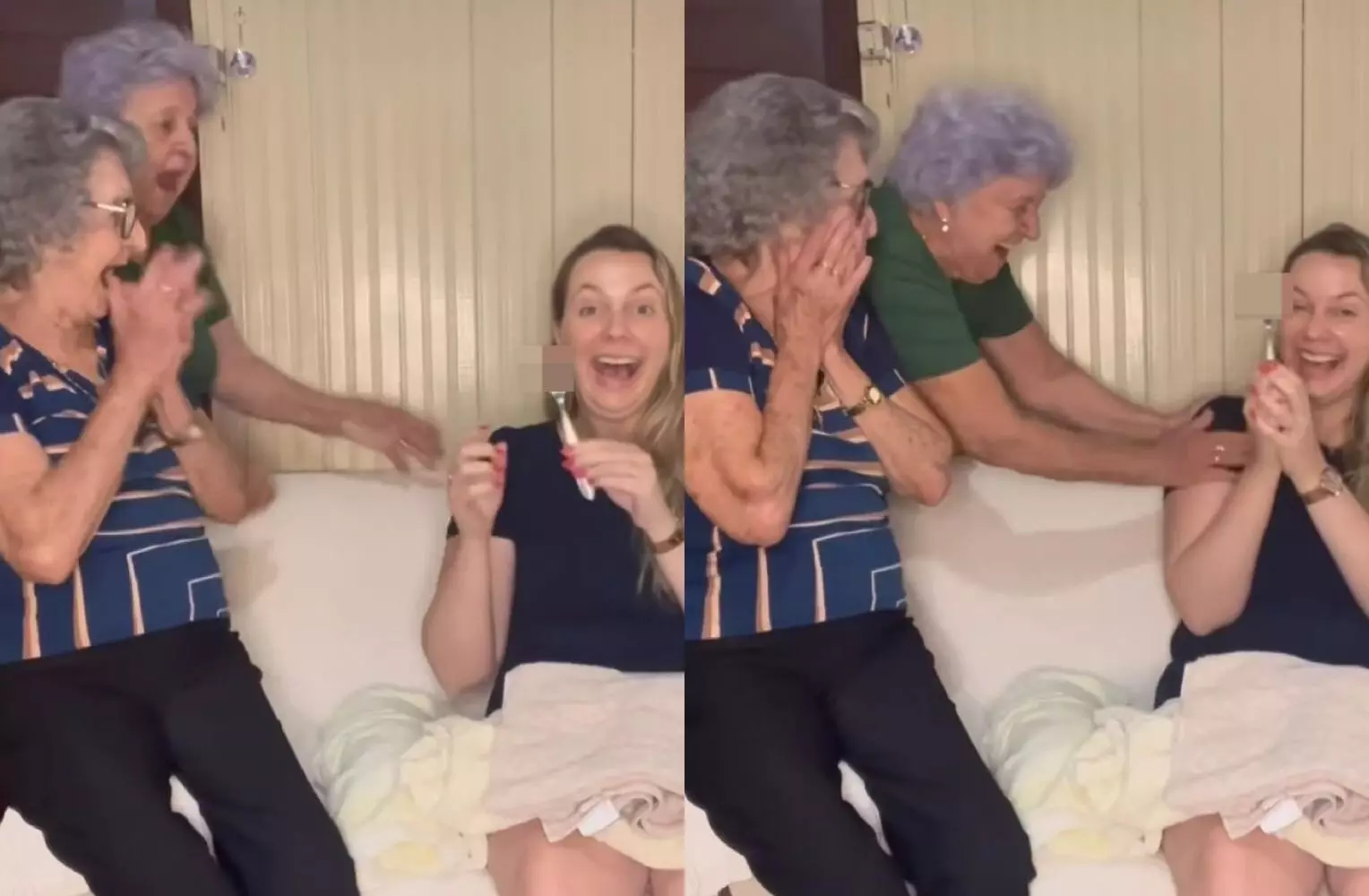 La abuela y Tita se llevan bien para descubrir el sexo de su bisnieto y la  escena es encantadora