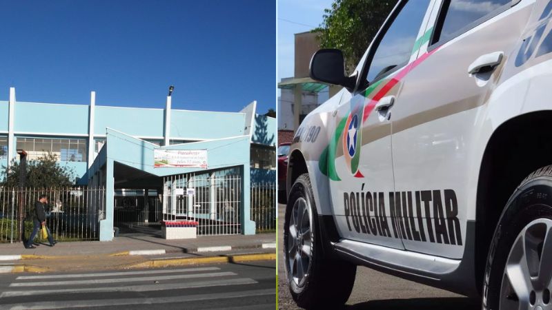 Foto 1: Colégio Industrial de Lages/Reprodução/Redes Sociais | Foto 2: Polícia Militar