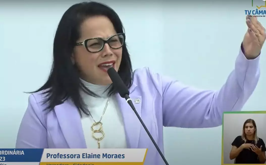 Vereadora Elaine de Moraes | Imagem: Câmara de Vereadores de Lages/Reprodução