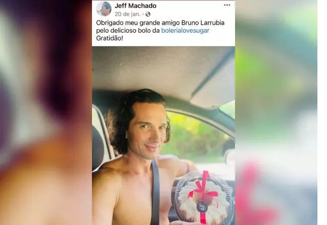 Jeff Machado agradeceu o presente enviado por um dos suspeitos da morte do artista três dias antes do crime acontecer | Foto: Reprodução/Facebook

