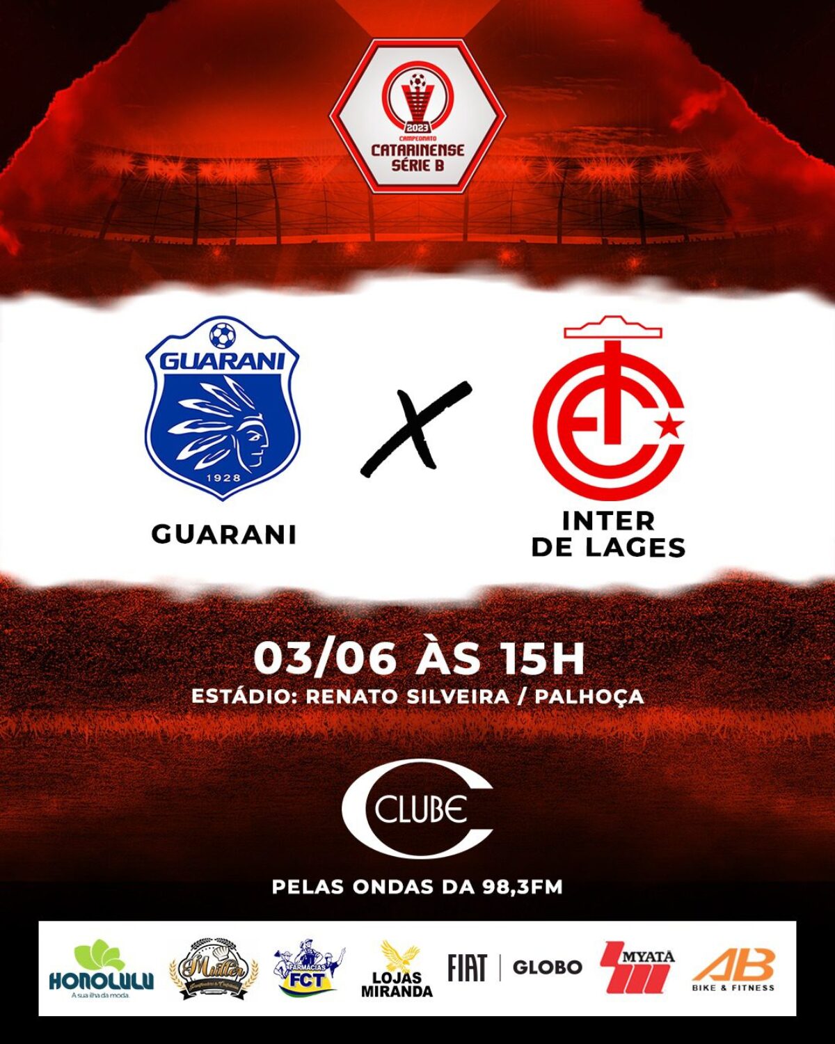 AO VIVO - GUARANI X INTERNACIONAL - CAMPEONATO CATARINENSE SÉRIE B 2023 