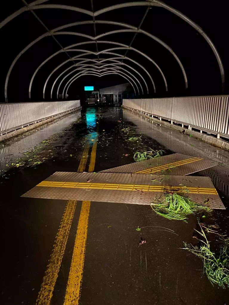 Outros municípios do Oeste, como Saudades, também foram prejudicados pela chuva na madrugada desta terça-feira (11) | Foto: reprodução/redes sociais