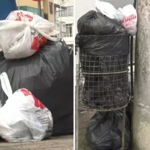 Lixo estava espalhado pelas ruas do Centro de Lages | Imagem: Márcio Ramos/SCC SBT