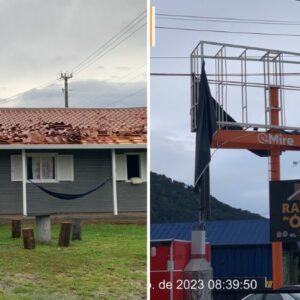 A cidade de Urubici contabilizou estragos com os fortes ventos | Foto: Defesa Civil de Urubici