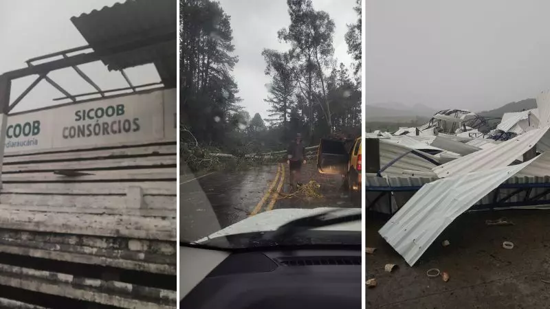 Temporal causou destruição em Urubici | Imagens: Reprodução/Redes Sociais