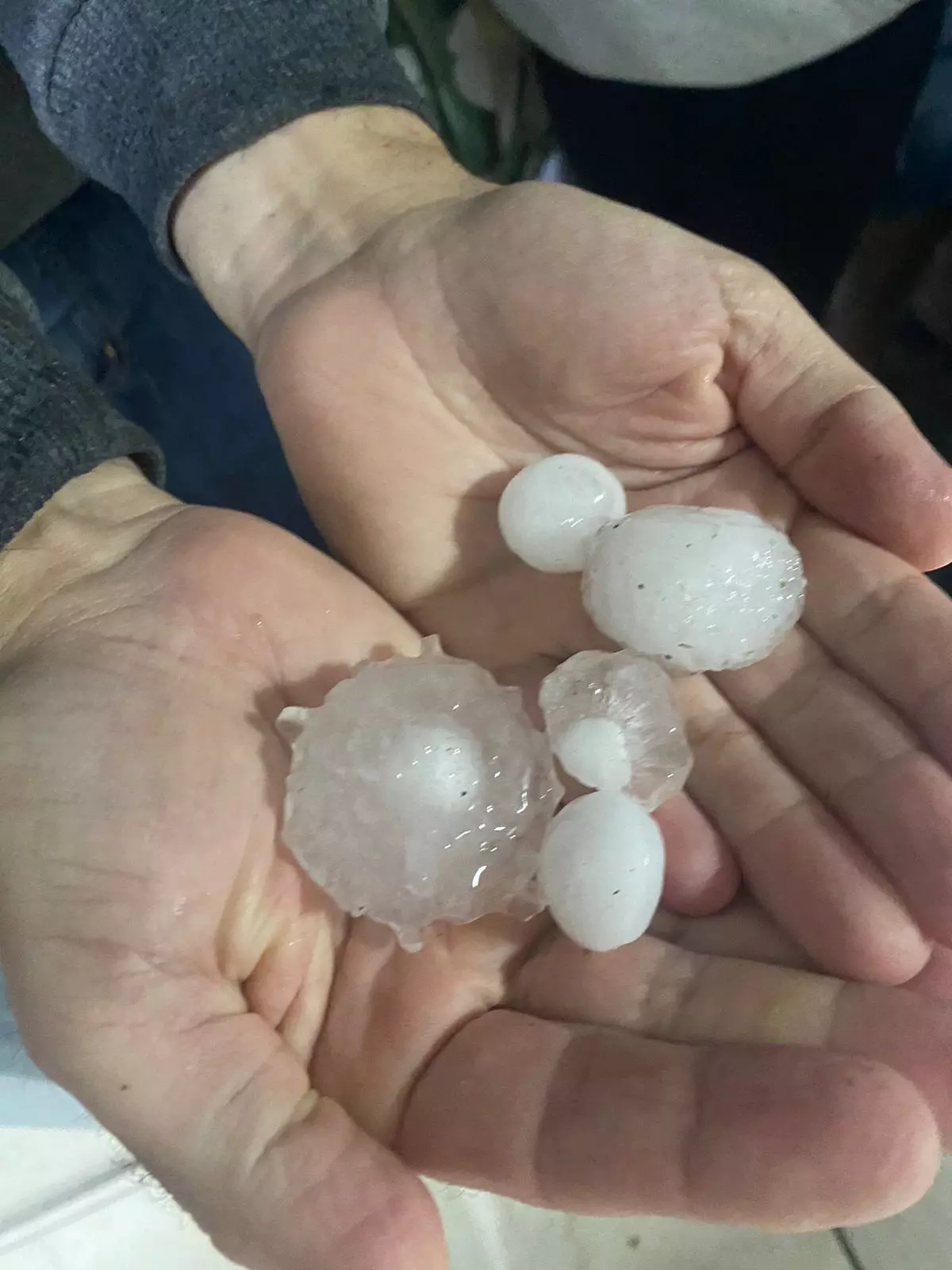 Imagens de granizo em Sombrio | Fotos: Defesa Civil e Redes Sociais 