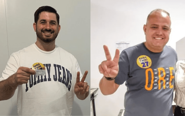 Foto: reprodução redes sociais | Andre Vechi (Democracia Cristã) e seu vice Deco Batist (Partido Liberal). 