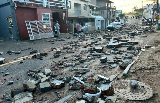 Reservatório da Casan rompe no bairro Monte Cristo, em Florianópolis