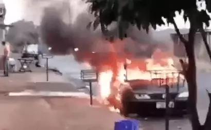 Vídeo mostra momento que o sogro coloca fogo no carro do genro | Foto: Redes sociais 