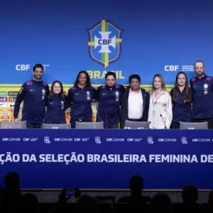 Em setembro, o presidente Ednaldo Rodrigues apresentou a nova comissão técnica da Seleção Feminina Principal. Foto Thais Magalhães/CBF