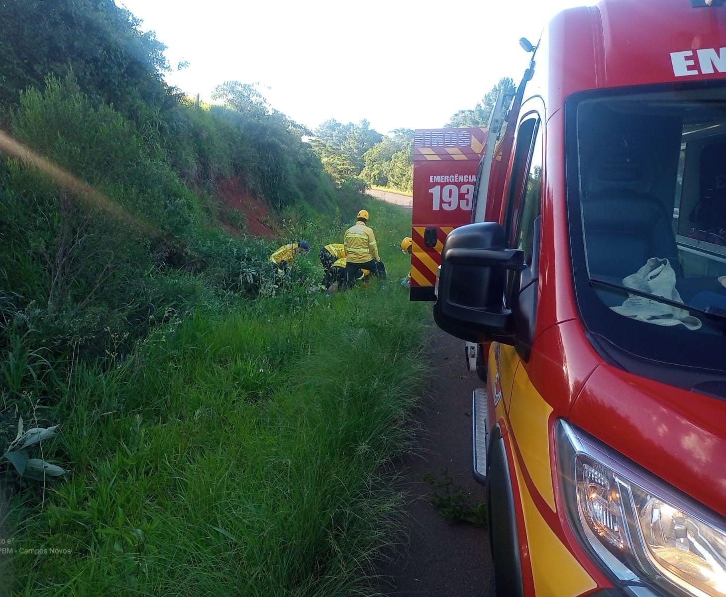 Atendimento do Corpo de Bombeiros de Campos Novos. Foto: CBMSC, Divulgação 