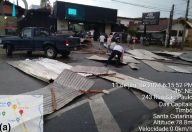 Foto: Defesa Civil de Timbó.