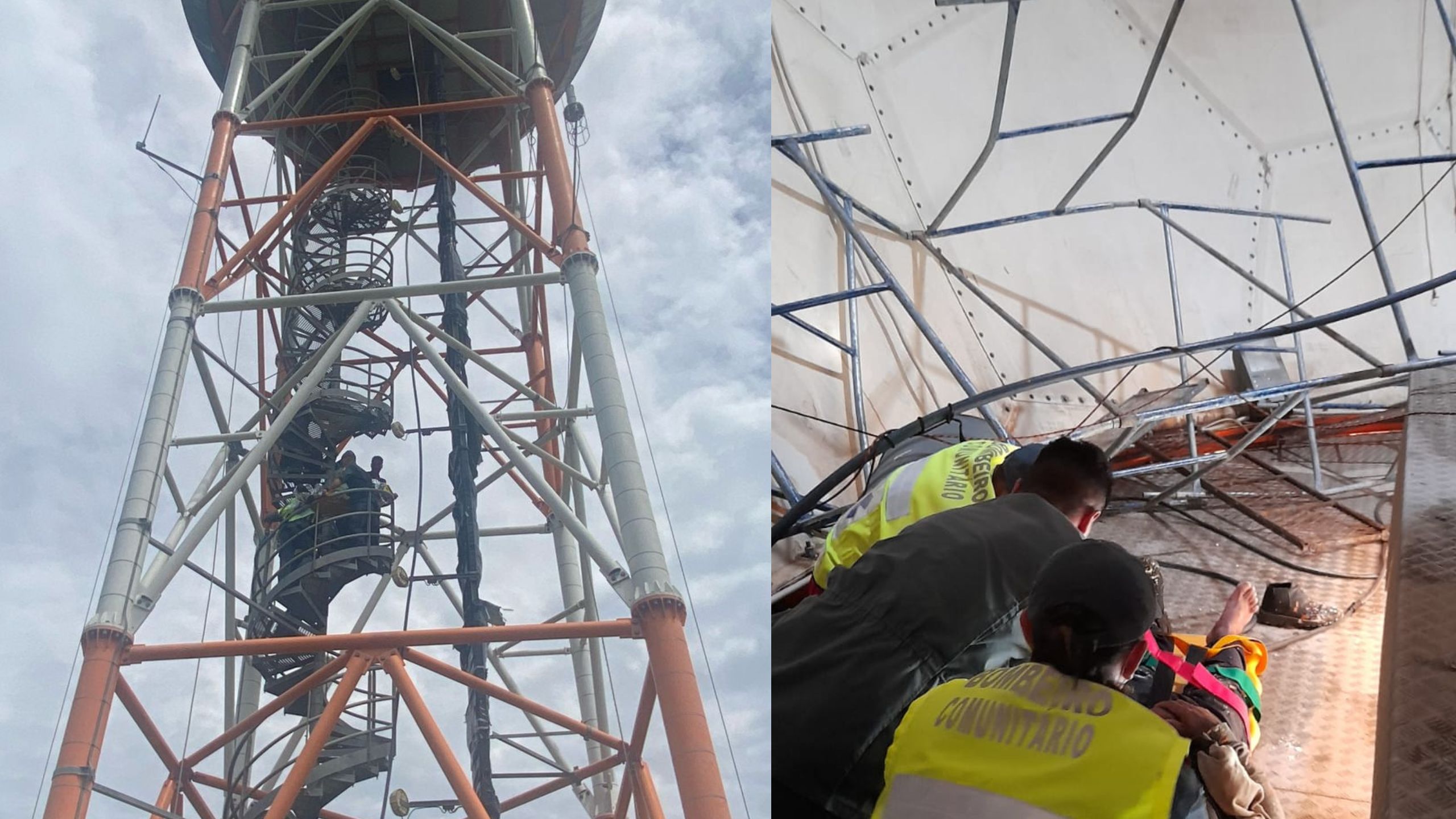 Andaime colapsa e trabalhador despenca enquanto trabalhava em torre de SC