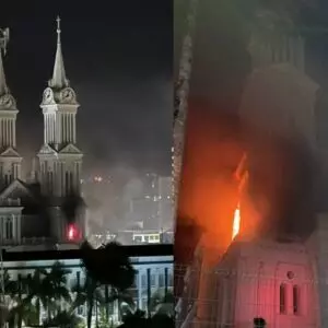 Incêndio em igreja mobiliza bombeiros em Rio do Sul