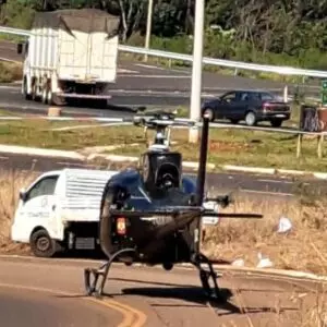 Acidente com morte na BR-282 mobiliza helicóptero da Polícia Civil | Imagem: Polícia Civil/Divulgação