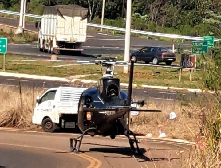 Acidente com morte na BR-282 mobiliza helicóptero da Polícia Civil | Imagem: Polícia Civil/Divulgação