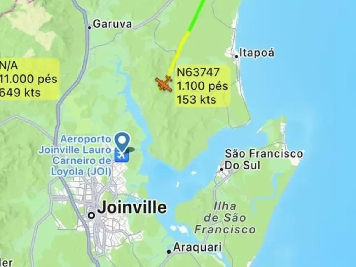 Aeronave desaparece próximo a Joinville